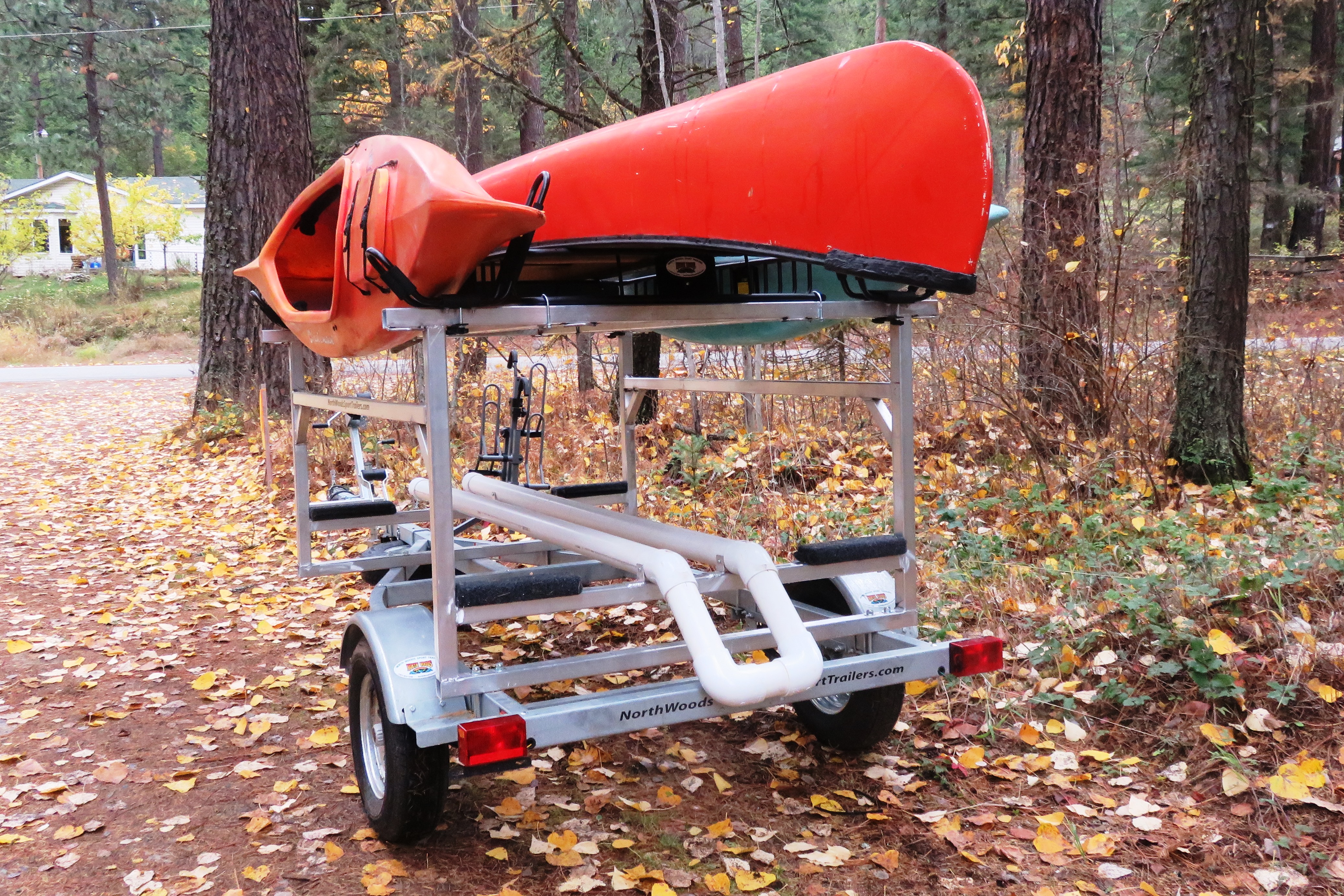 Transport, Storage & Launching: Hobie© Tandem Island + Storage + Kayaks +Bikes- Mast Tube by North Woods Sport Trailers - Image 4042 Transport, Storage & Launching: Hobie© Tandem Island + Storage + Kayaks +Bikes- Mast Tube by North Woods Sport Trailers - Image 4042