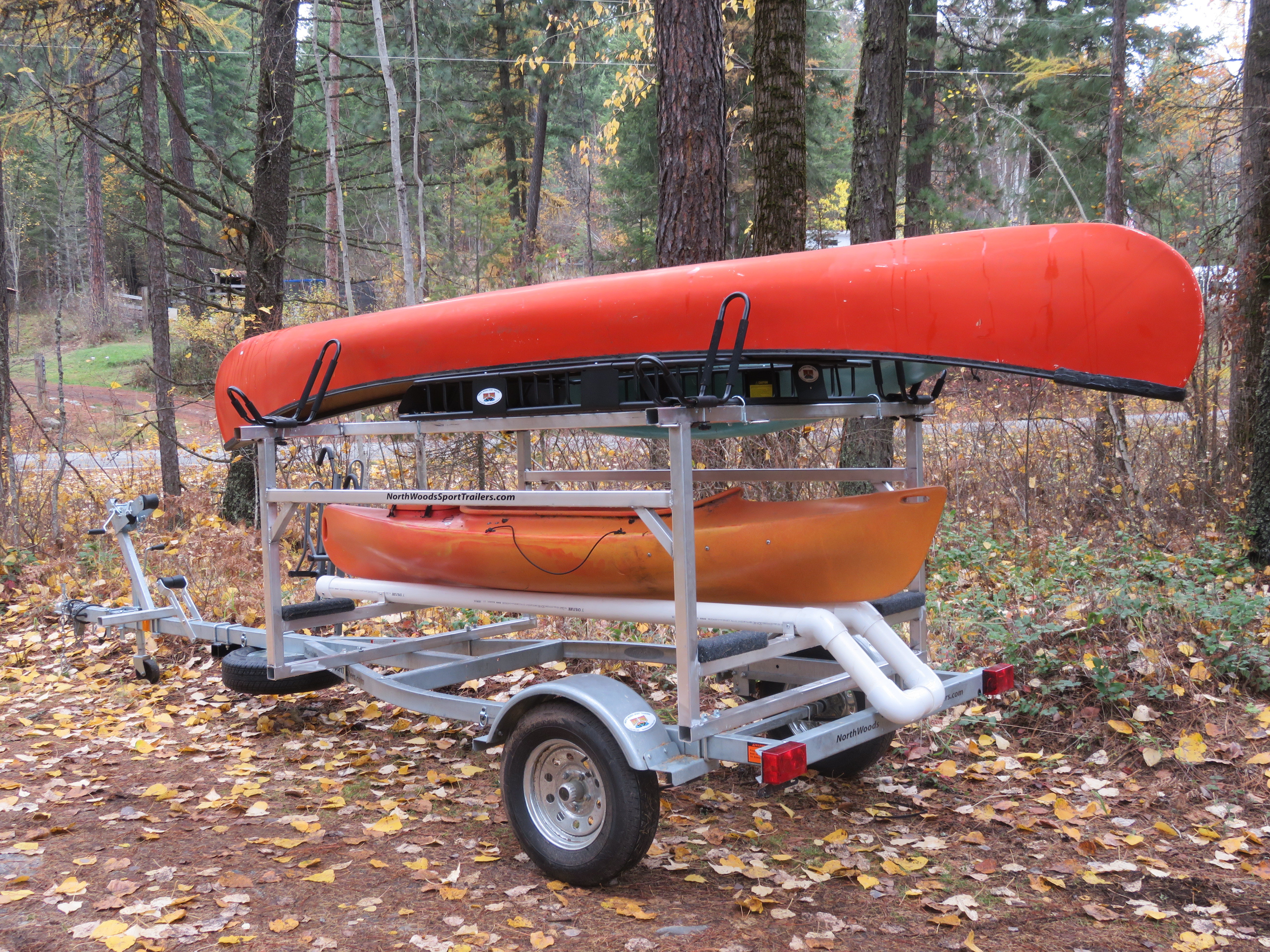 Transport, Storage & Launching: Hobie© Tandem Island + Storage + Kayaks +Bikes- Mast Tube by North Woods Sport Trailers - Image 4042