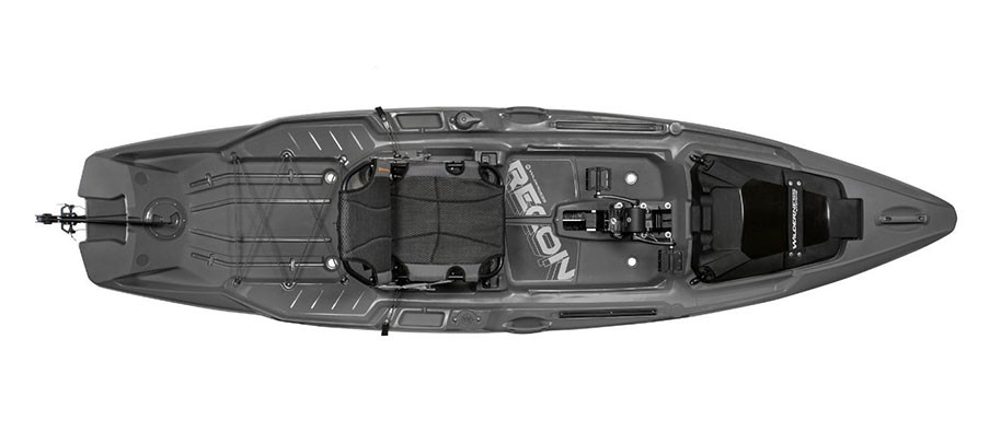 Wilderness Systems Recon 120 HD kayak in Steel Gray, top view