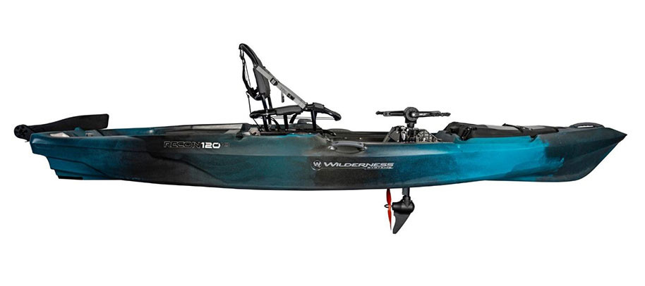Wilderness Systems Recon 120 HD kayak in Midnight, side view
