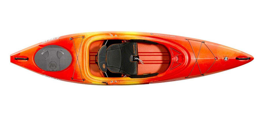 Wilderness Systems Aspire 105 kayak in Mango, top view Wilderness Systems Aspire 105 kayak in Mango, top view