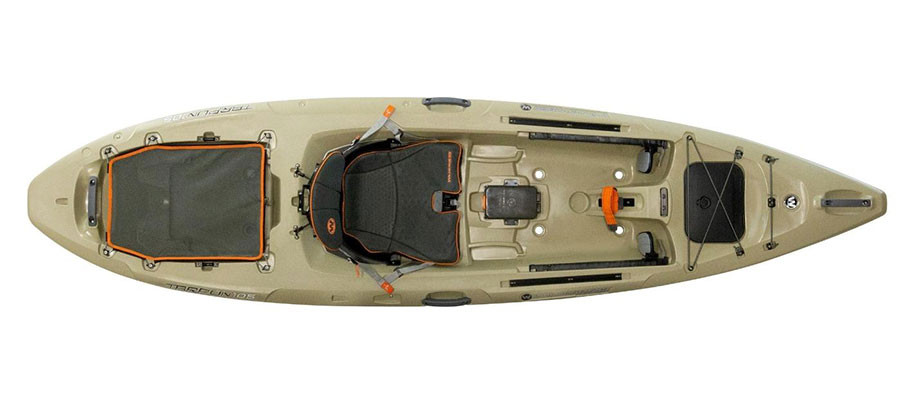 Wilderness Systems Tarpon 105 kayak in Fossil Tan, top view
