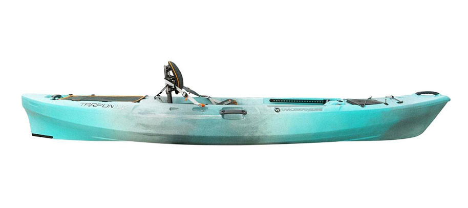 Wilderness Systems Tarpon 105 kayak in Breeze Blue, side view Wilderness Systems Tarpon 105 kayak in Breeze Blue, side view