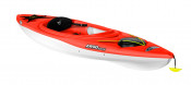 Pelican Argo 100X sit-in kayak in Fireman Red, three-quarter view