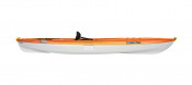 Pelican Sentinel 100X recreational kayak in Fade Fireman Red Yellow, side view
