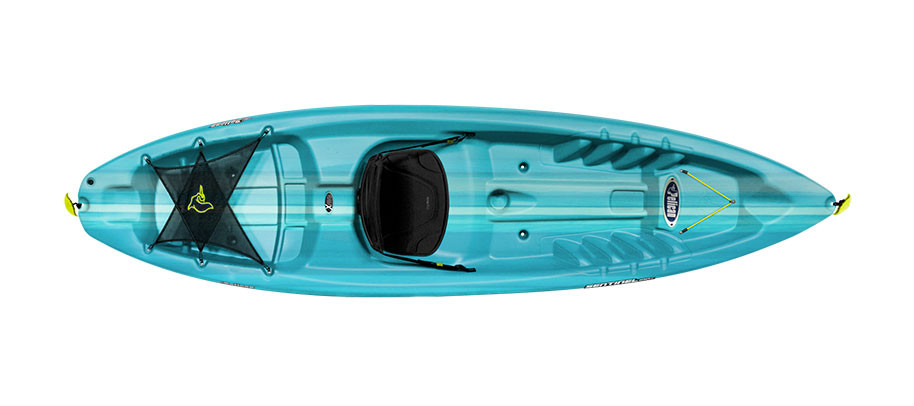 Pelican Sentinel 100X recreational kayak in Fade Turquoise White, top view