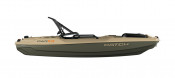 Pelican Catch PWR 100 motorized fishing kayak in Light Khaki, side view