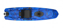 Pelican Getaway 110HDII sit on top kayak in Vapor Deep Blue-White, top view Pelican Getaway 110HDII sit on top kayak in Vapor Deep Blue-White, top view