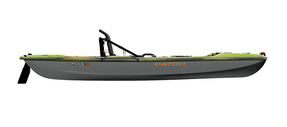 Pelican Catch Mode 110 fishing kayak in Venom, side view Pelican Catch Mode 110 fishing kayak in Venom, side view